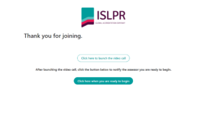 the welcome page that test candidates see when logging on to the ISLPR online test